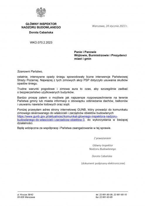 Komunikat zimowy