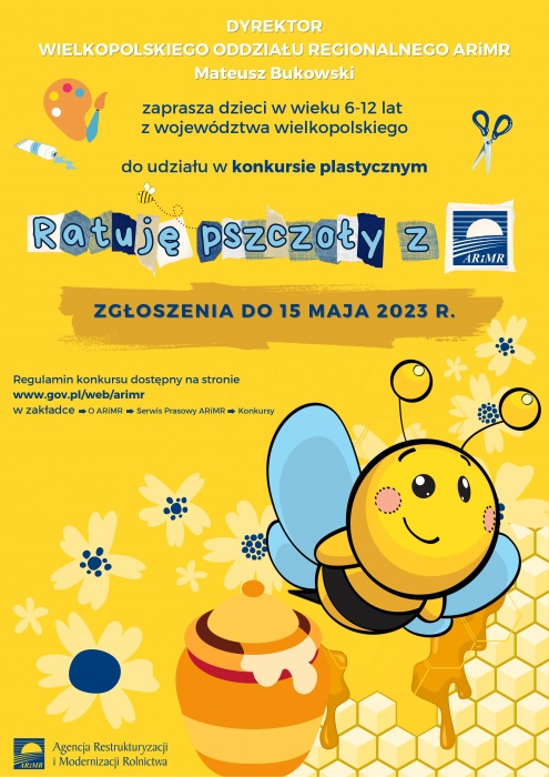 Konkurs plastyczny dla dzieci "Ratuję pszczoły z ARiMR"