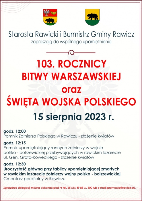 Obchody 103. rocznicy Bitwy Warszawskiej i Święto Wojska Polskiego