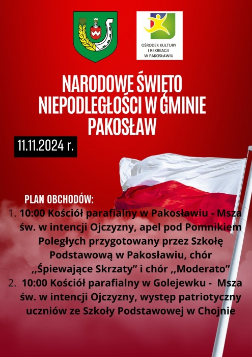 Narodowe Święto Niepodległości w Gminie Pakosław