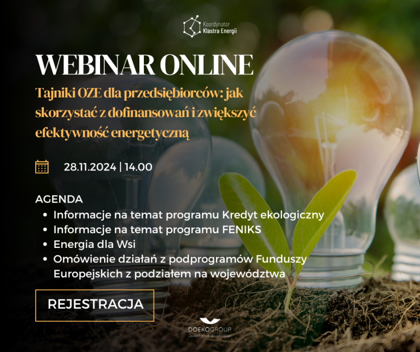 Webinar- Tajniki OZE dla przedsiębiorców 