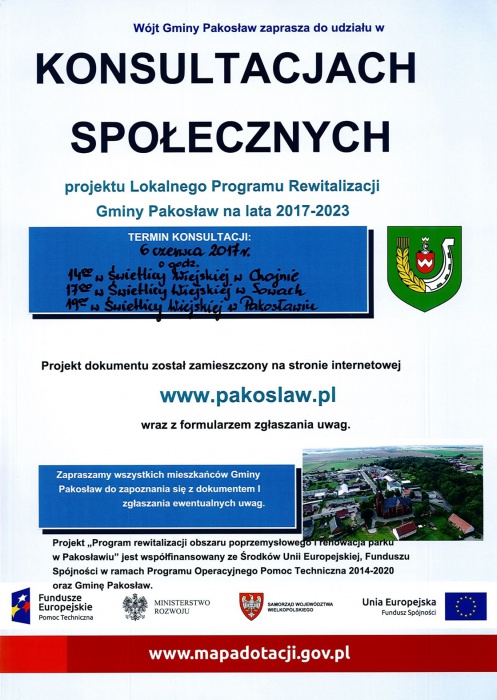 Lokalny Program Rewitalizacji Gminy Pakosław na lata 2017-2023 