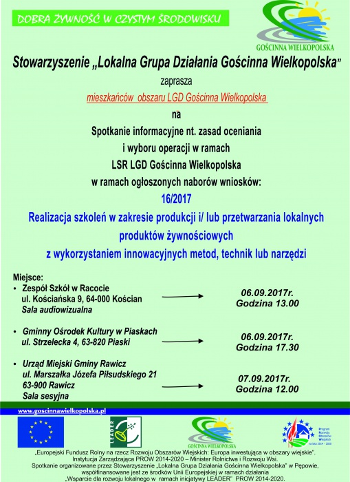 Spotkanie informacyjne nt. zasad oceniania i wyboru operacji w ramach 