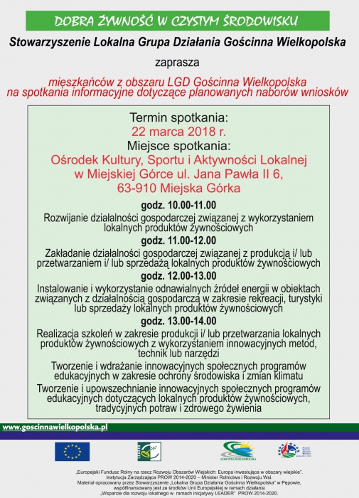 Spotkania informacyjne nt. zasad oceniania i wyboru operacji w ramach 