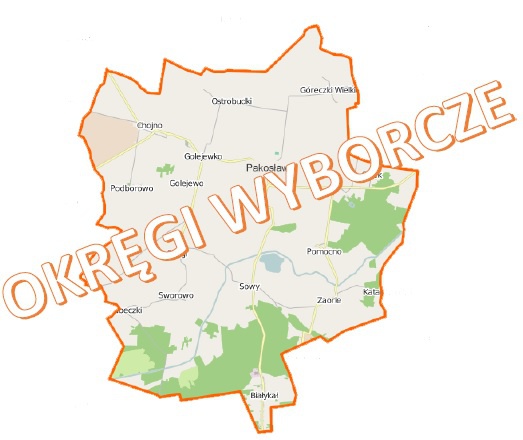 Podział Gminy Pakosław na okręgi wyborcze