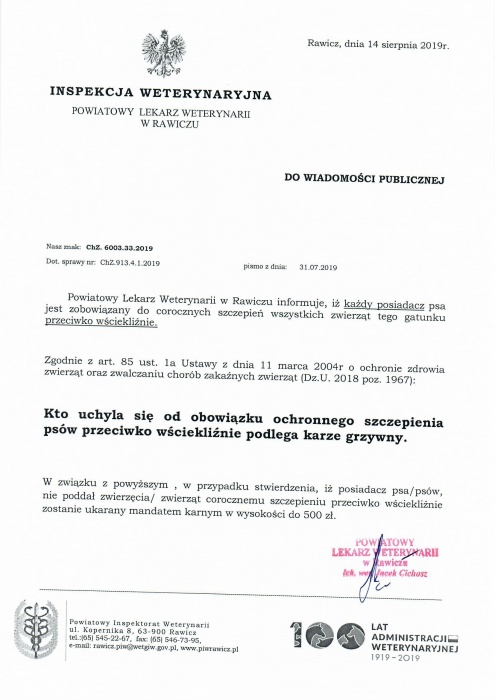 Obowiązek szczepienia psów