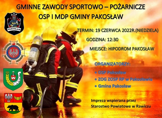 Zaproszenie na Gminne Zawody Sportowo- Pożarnicze