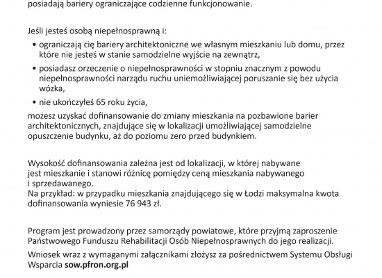 Dostępne mieszkanie - program wsparcia