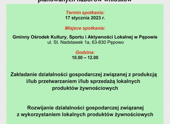 Spotkanie informacyjne nt. zasad oceniania i wyboru operacji