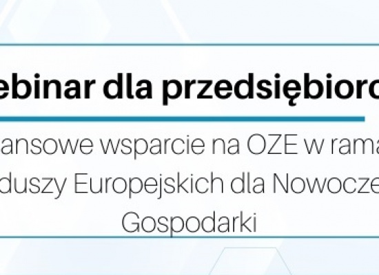 Bezpłatny webinar dla przedsiębiorców 