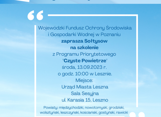 Szkolenie z Programu Priorytetowego ,,Czyste powietrze''