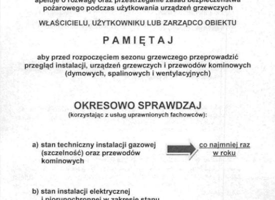 Zasady bezpieczeństwa pożarowego podczas sezonu grzewczego