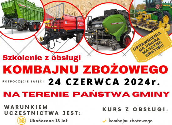 Szkolenie z obsługi kombajnu zbożowego 