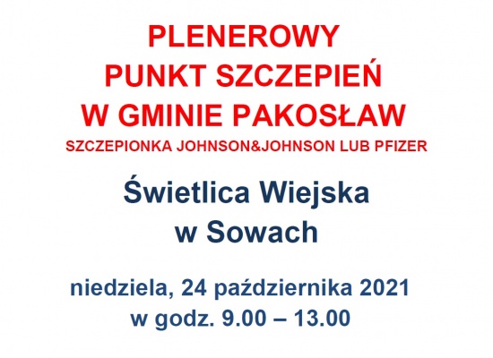 PLENEROWY PUNKT SZCZEPIEŃ