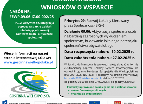 Nabór w ramach Programu Fundusze Europejskie dla Wielkopolski na lata 2021-2027