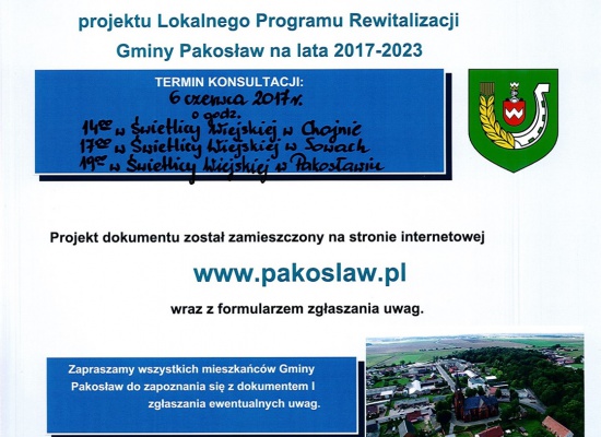 Lokalny Program Rewitalizacji Gminy Pakosław na lata 2017-2023 