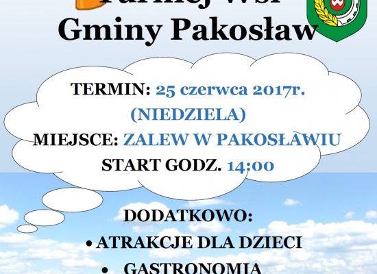 ZAPRASZAMY NA VII TURNIEJ WSI GMINY PAKOSŁAW