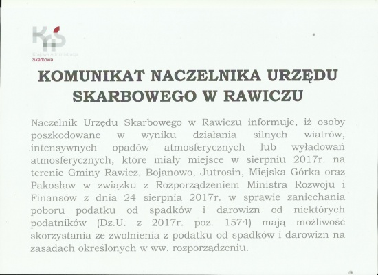 Komunikat Urzędu Skarbowego