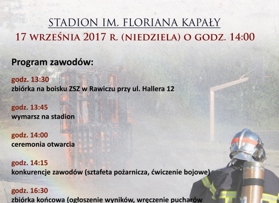 Zapraszamy na IX Powiatowe Zawody Sportowo - Pożarnicze