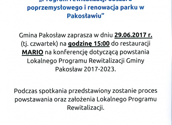 Spotkanie - rewitalizacja 29.06.2017 w MARIO