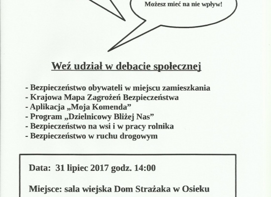 Debata społeczna - porozmawiajmy o bezpieczeństwie 