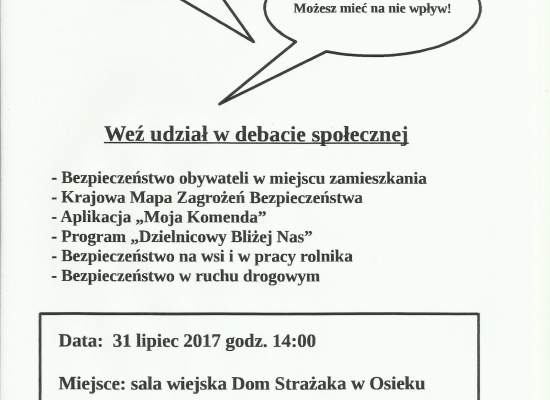 Debata społeczna - porozmawiajmy o bezpieczeństwie 