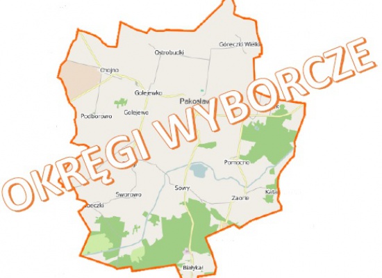 Podział Gminy Pakosław na okręgi wyborcze