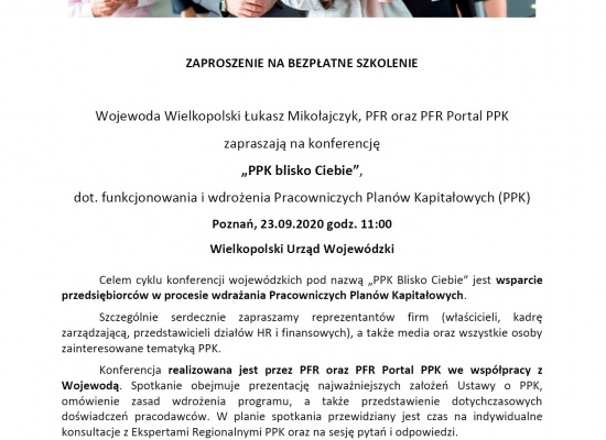 Bezpłatna konferencja i szkolenie „PPK blisko Ciebie”